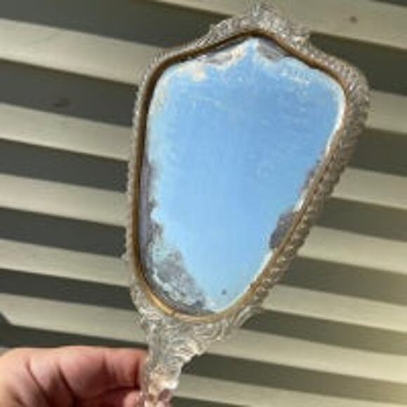Vintage Plastic Ornate Hand Mirror - Picture 6 of 8